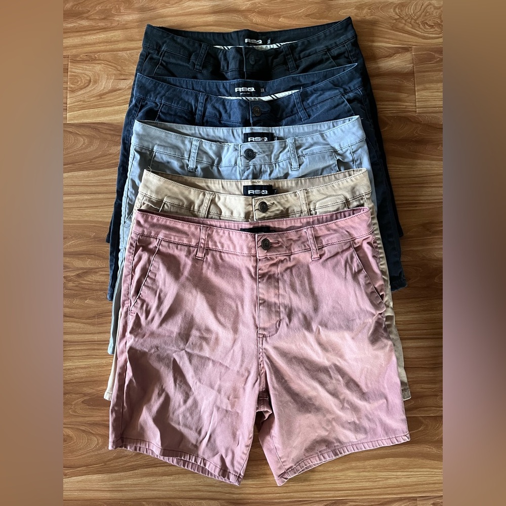 RSQ men’s short chino shorts. 5 pair of shorts